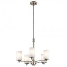 Kichler 43923NIL18 - Joelson™ 19.75" 5 Light LED Chandelier with Satin Etched Cased Opal