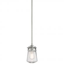 Kichler 49446BA - Lyndon 9.5" 1 Light Pendant with Clear Seeded Glass Brushed Aluminum