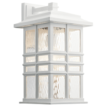 Kichler 49831WH - Beacon Square 17.5" 1 Light Outdoor Wall Light with Clear Hammered Glass in White