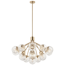 Kichler 52702CPZ - Silvarious 38 Inch 16 Light Convertible Chandelier with Clear Crackled Glass in Champagne Bronze