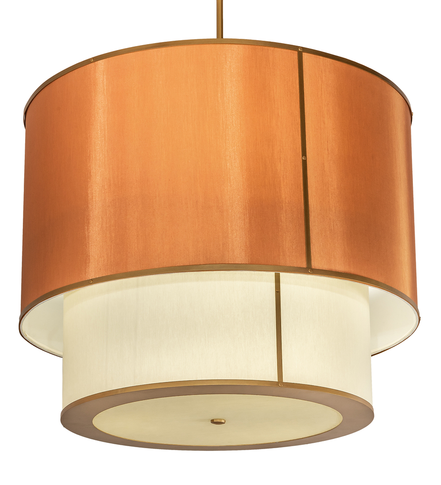 40" Wide Cilindro Textrene Two Tier Pendant