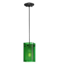 Meyda Green 111285 - 5"Sq Metro Green Quadrato Mini Pendant