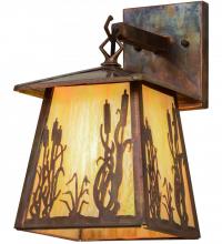 Meyda Green 153778 - 7" Wide Reeds & Cattails Hanging Wall Sconce