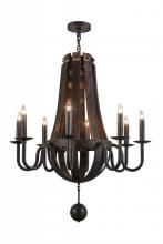 Meyda Green 154052 - 36" Wide Barrel Stave Madera 8 Light Chandelier