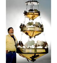 Meyda Green 20692 - 58"W Catch of the Day Bass 3 Tier Inverted Pendant