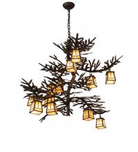 Meyda Green 216222 - 50" Long Pine Branch Valley View 12 Light Chandelier