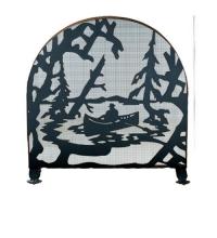 Meyda Green 28741 - 30"W X 30"H Canoe At Lake Arched Fireplace Screen