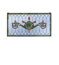 Meyda Green 68018 - 36"W X 19"H Tulip & Fleurs Stained Glass Window