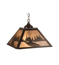 Meyda Green 74156 - 16"Sq Kayak on Lake Pendant