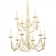 Varaluz 350C10CW - Brentwood 10-Lt 2-Tier Chandelier - Country White