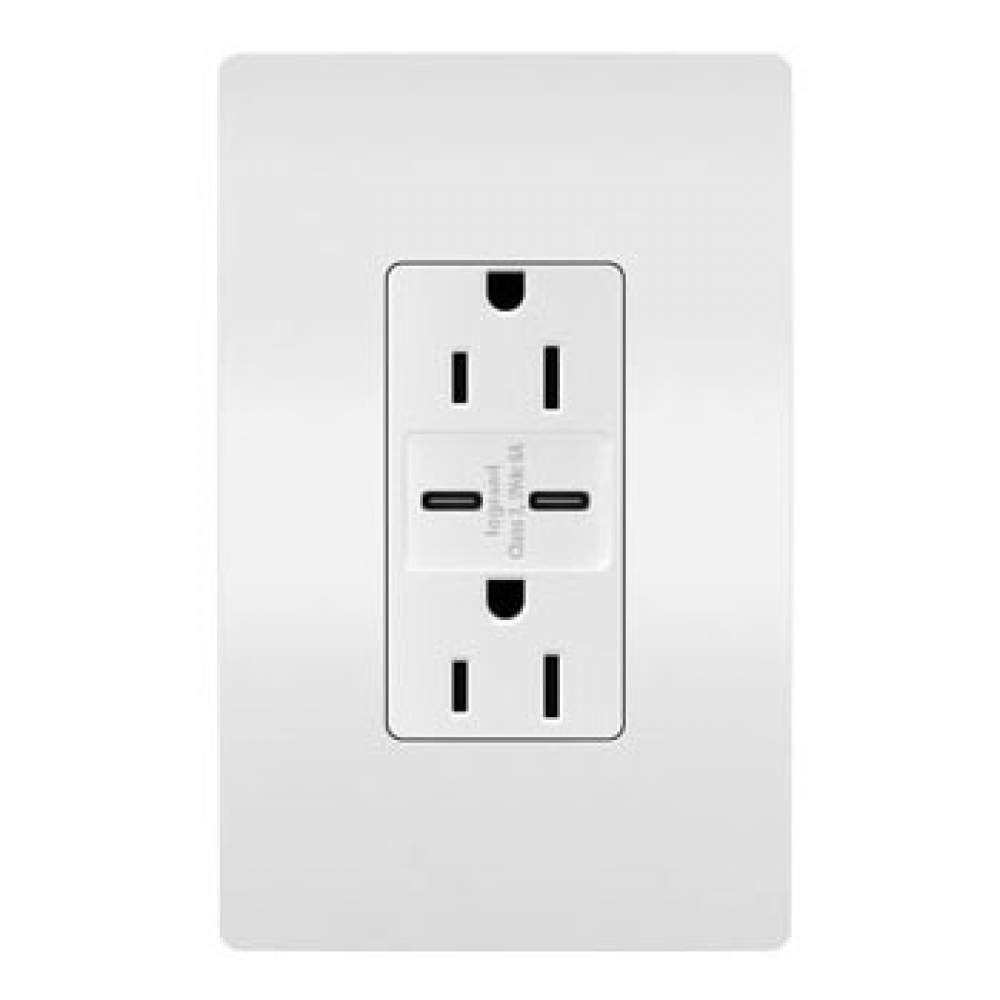 radiant? 15A Tamper-Resistant Ultra-Fast USB Type C/C Outlet, White