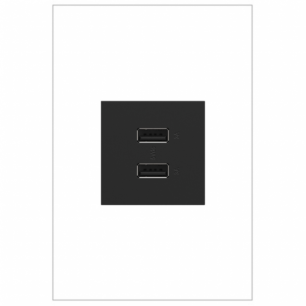 adorne? Ultra-Fast USB Type-A/A Outlet Module, Graphite