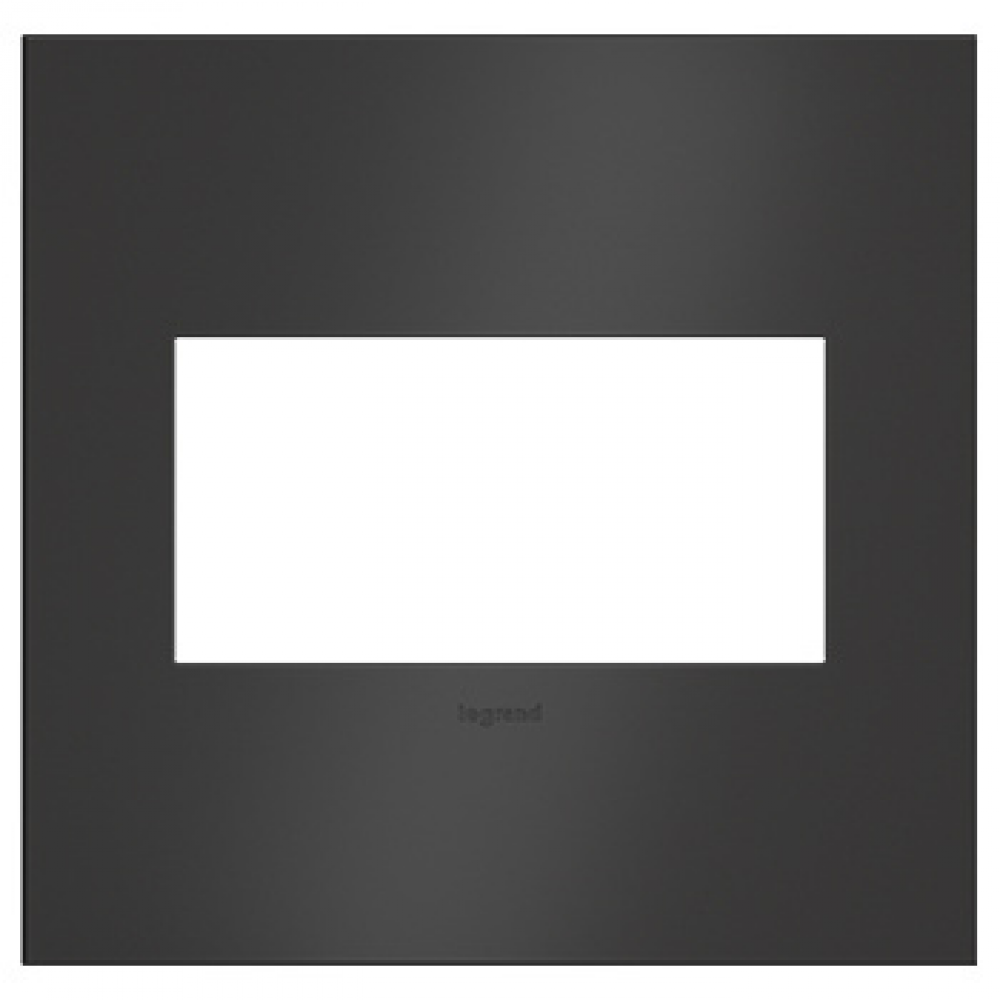 adorne? Satin Black Two-Gang Screwless Wall Plate