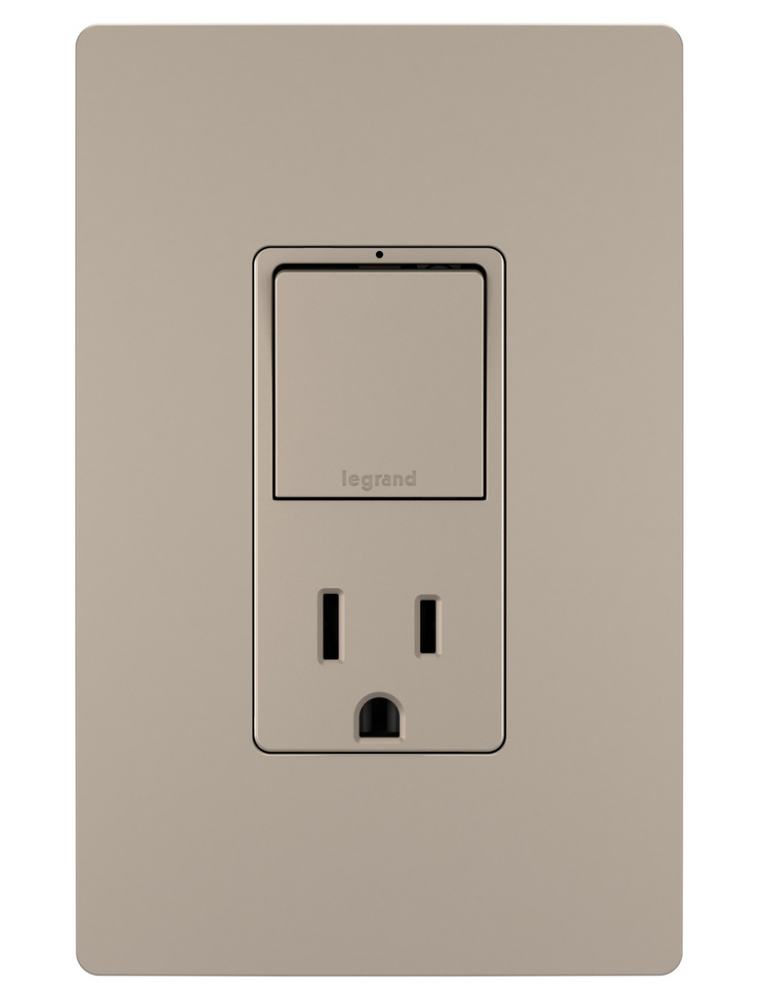 radiant? Single Pole/3-Way Switch with 15A Tamper-Resistant Outlet, Nickel