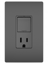 Legrand RCD38TRBKCC6 - radiant? Single Pole/3-Way Switch with 15A Tamper-Resistant Outlet, Black