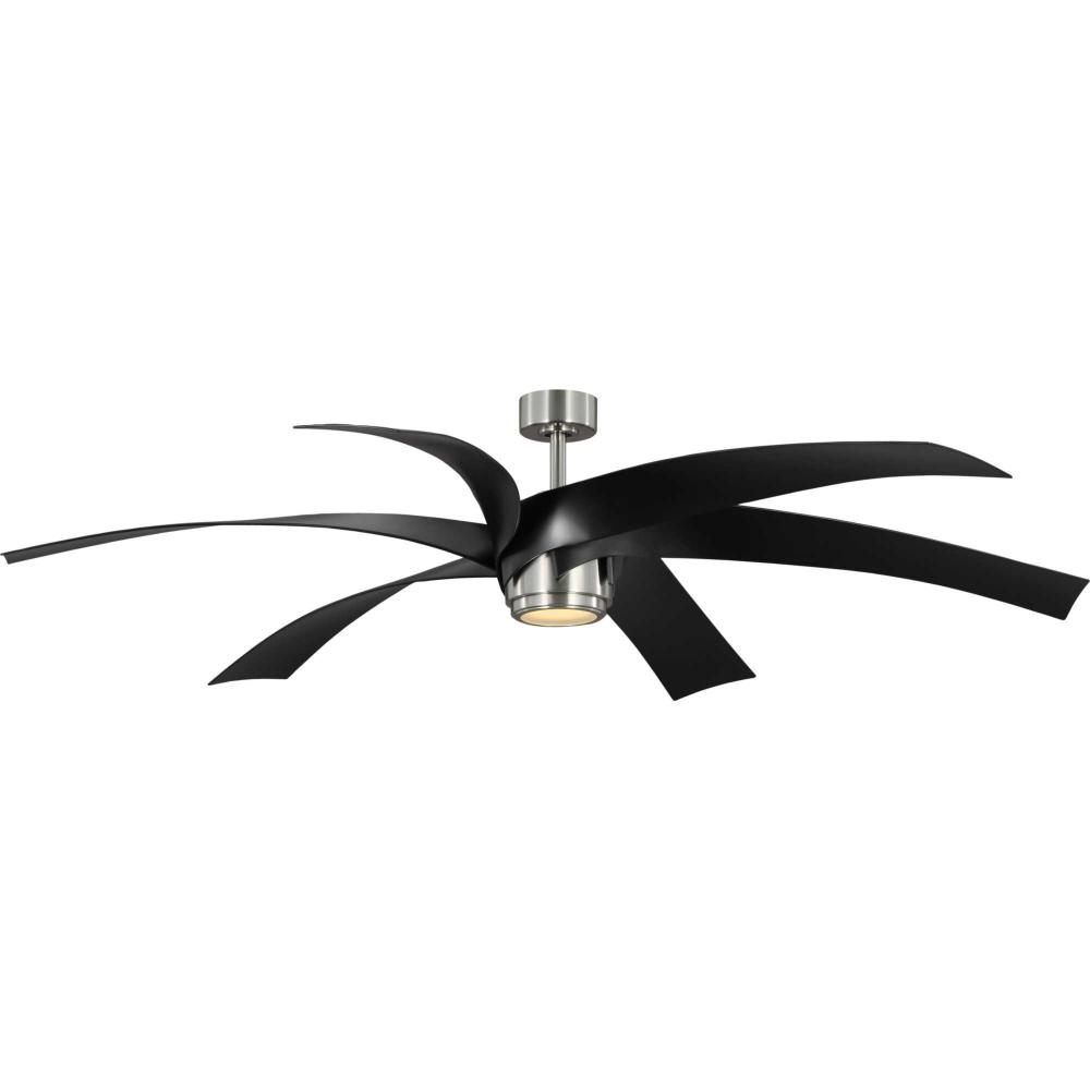 Insigna Collection 72-in Six-Blade Brushed Nickel Contemporary Ceiling Fan with Matte Black Blades