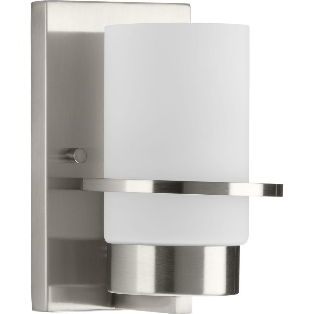 Reiss Collection One-Light Modern Farmhouse Brushed Nickel Vanity Light