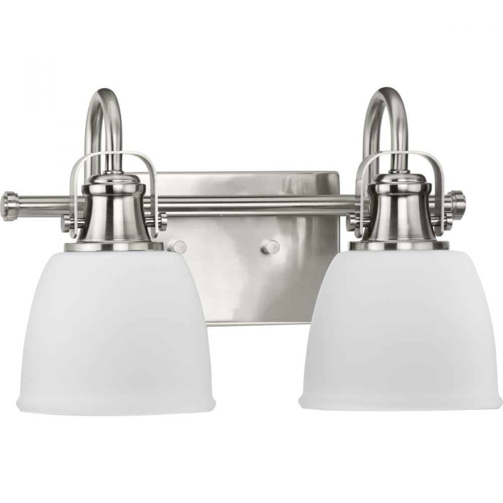 Preston Collection Two-Light Brushed Nickel Coastal Bath and Vanity Light