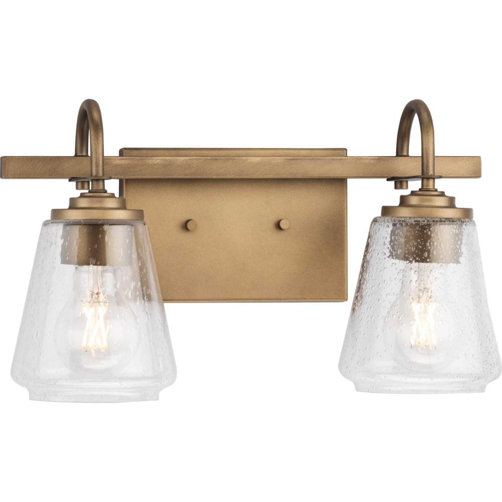 Martenne Collection Two-Light Aged Bronze Modern Farmhouse Vanity Light