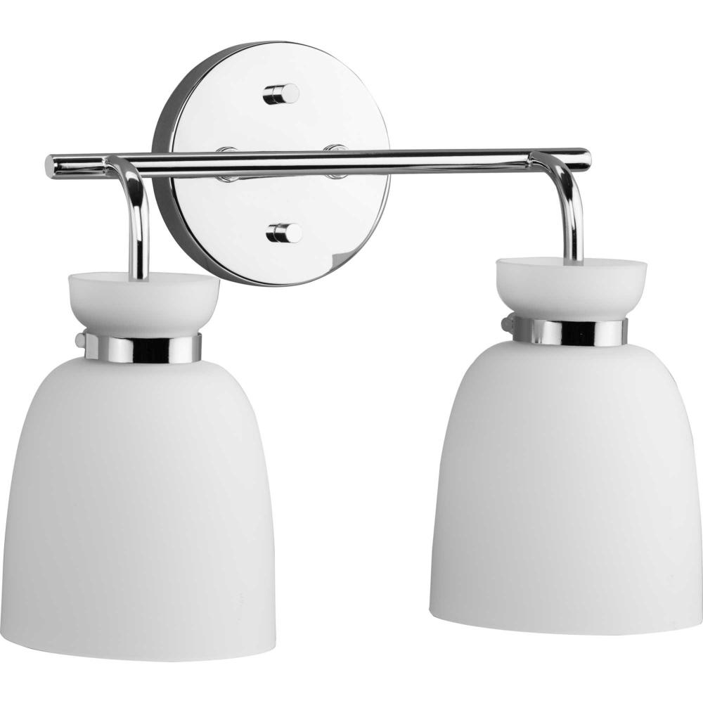 Lexie Collection Two-Light Polished Chrome Contemporary Vanity Light
