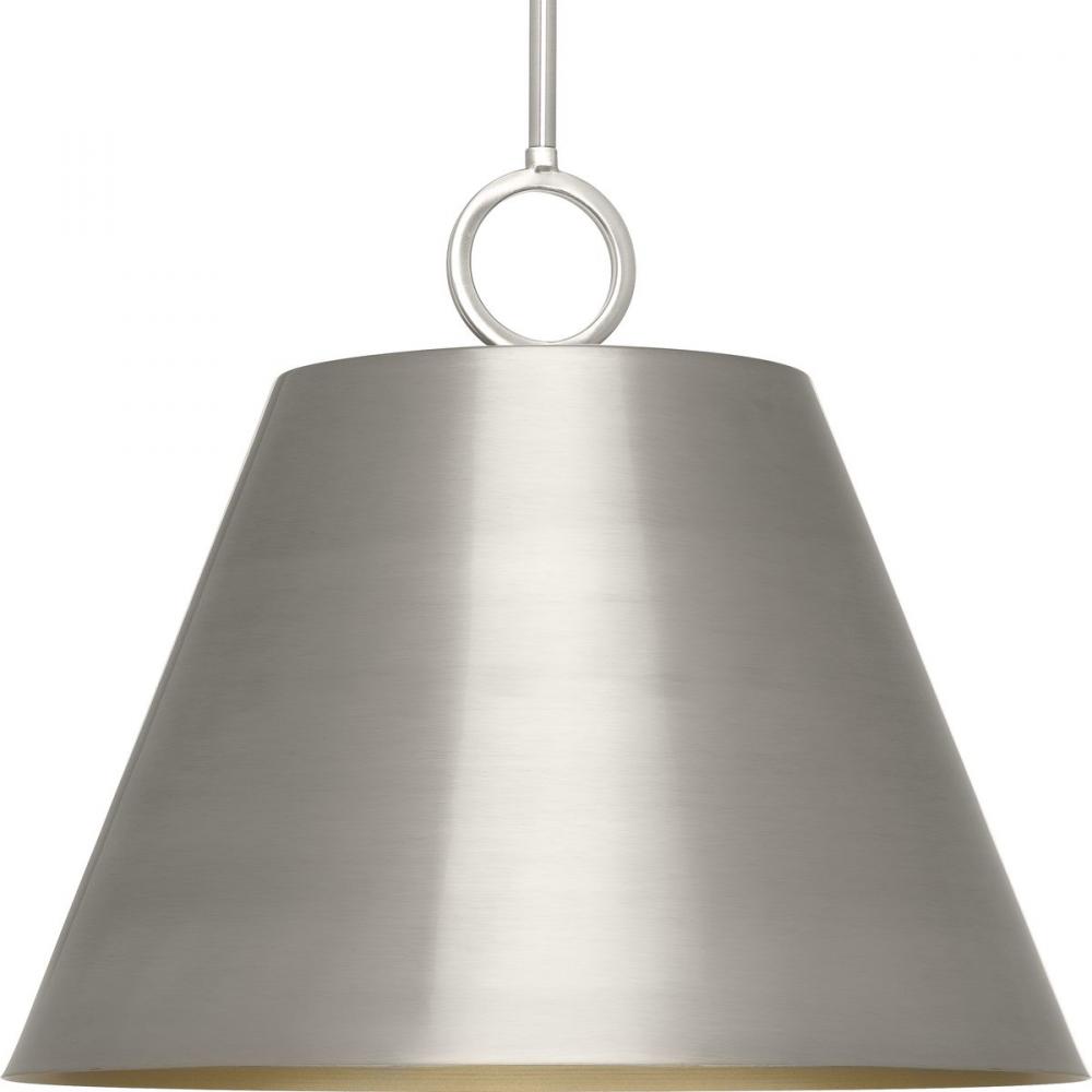 Parkhurst Collection Three-Light New Traditional Brushed Nickel Metal Pendant Light