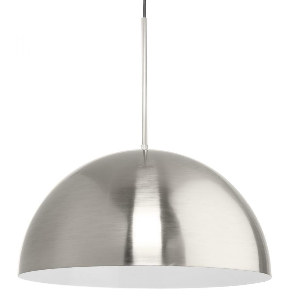 Perimeter Collection One-Light Brushed Nickel Mid-Century Modern Pendant with metal Shade