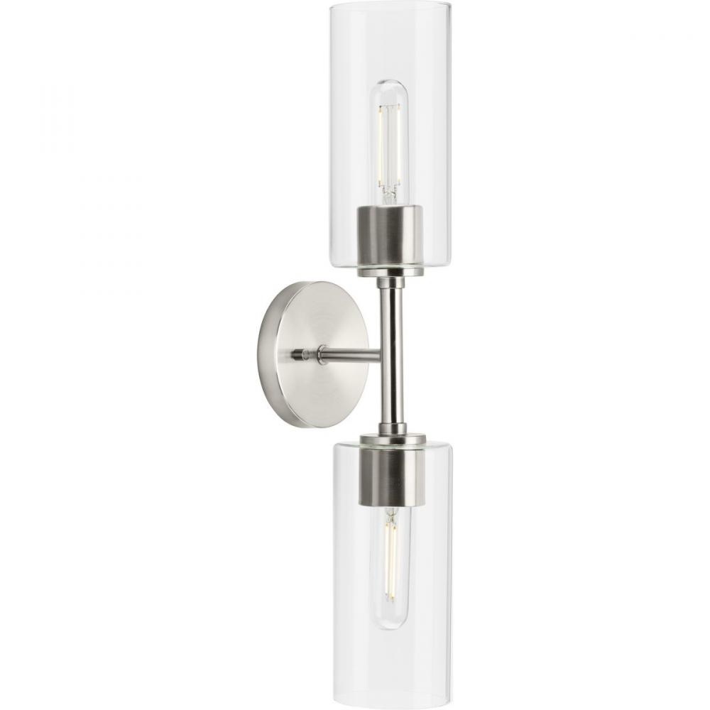 Cofield Collection Two-Light Brushed Nickel Transitional Wall Bracket