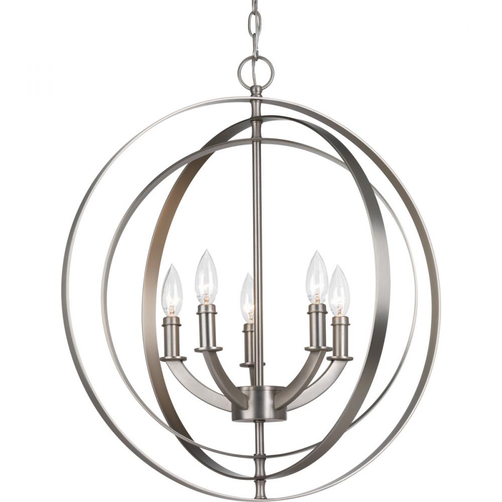 Equinox Collection Five-Light Burnished Silver New Traditional Sphere Pendant Light