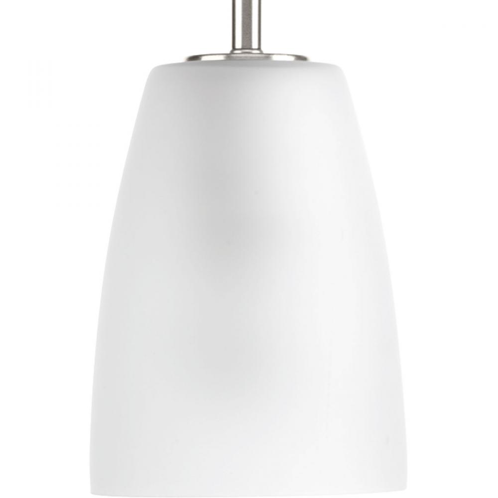 Leap Collection One-Light Brushed Nickel Etched Glass Modern Pendant Light