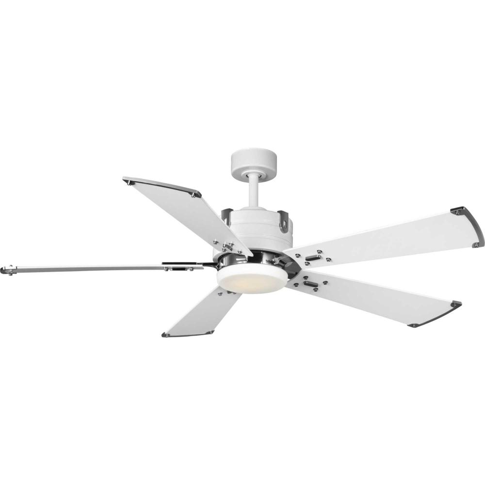 Glenfalls Collection 5-Blade Reversible White 56-Inch AC Motor LED Transitional Ceiling Fan