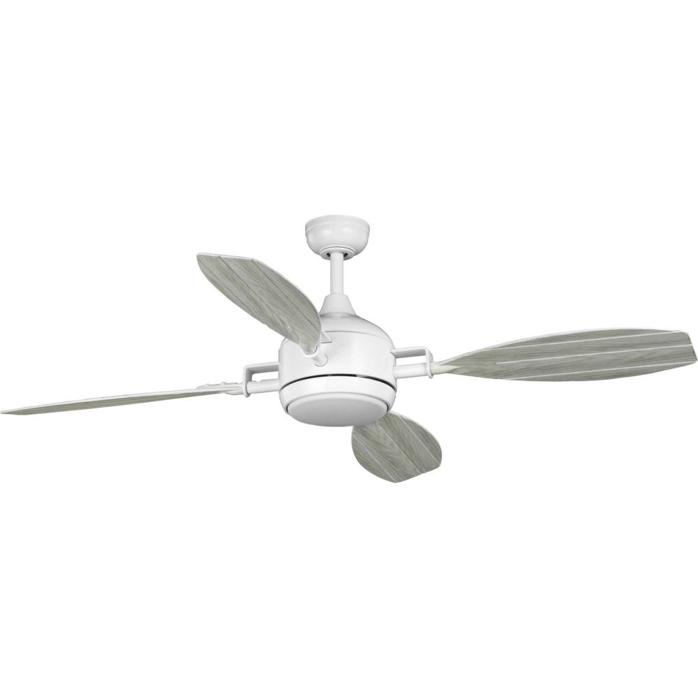 Rudder Collection Indoor/Outdoor 56" Four-Blade Satin White Ceiling Fan