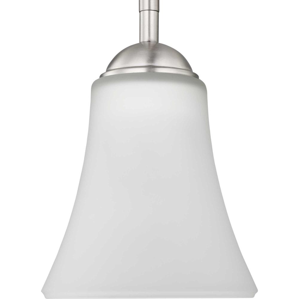 Classic Collection One-Light Brushed Nickel Etched Glass Traditional Pendant Light
