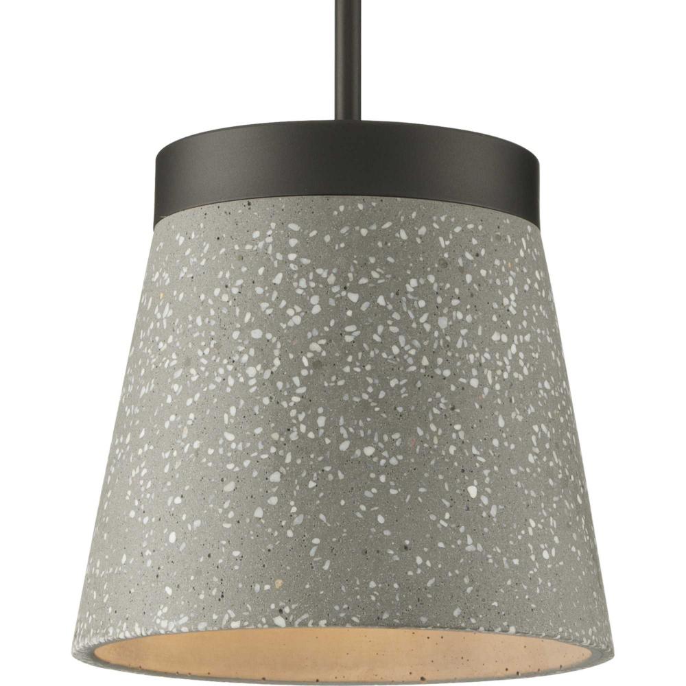 Terrazzo Collection One-Light Graphite and Grey Terrazzo Hanging Pendant Light