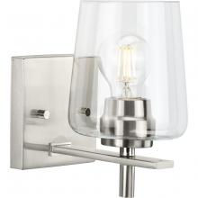 Progress P300360-009 - Calais Collection One-Light New Traditional Brushed Nickel Clear Glass Bath Vanity Light