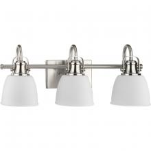 Progress P300428-009 - Preston Collection Three-Light Brushed Nickel Coastal Bath and Vanity Light