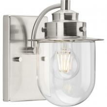 Progress P300434-009 - Northlake Collection One-Light Brushed Nickel Clear Glass Transitional Bath Light