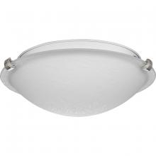 Progress P350170-009 - Linen Dome 12-1/4" Two-Light Transitional Brushed Nickel Etched Linen Glass Flush-Mount Light