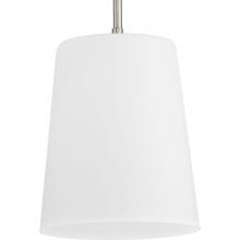Progress P500429-009 - Clarion Collection One-Light Brushed Nickel Etched White Transitional Pendant