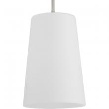 Progress P500430-009 - Clarion Collection One-Light Brushed Nickel Etched White Transitional Pendant