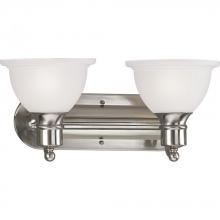 Progress P3162-09 - Madison Collection Two-Light Brushed Nickel Etched Glass Traditional Bath Vanity Light