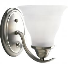 Progress P3190-09 - Trinity Collection One-Light Brushed Nickel Etched Glass Traditional Bath Vanity Light