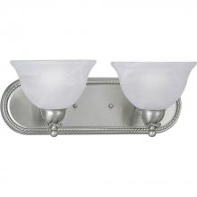 Progress P3267-09 - Avalon Collection Two-Light Brushed Nickel Alabaster Glass Traditional Bath Vanity Light