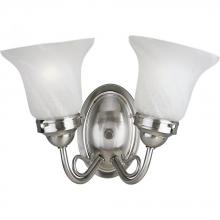 Progress P3368-09 - Bedford Collection Two-Light Brushed Nickel Etched Alabaster Glass Traditional Bath Vanity Light