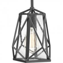Progress P5073-143 - Marque Collection One-Light Graphite Clear Seeded Glass Global Pendant Light