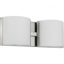 Progress P300290-009-30 - Arch LED Collection Two-Light Brushed Nickel Etched Glass Modern Bath Vanity Light