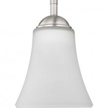 Progress P500288-009 - Classic Collection One-Light Brushed Nickel Etched Glass Traditional Pendant Light