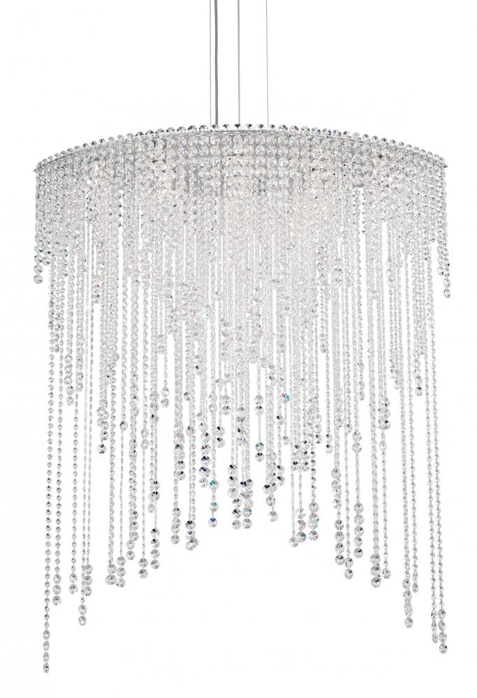 Chantant 8 Light 120V Pendant in Polished Stainless Steel with Radiance Crystal