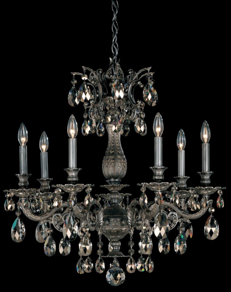 Milano 7 Light 120V Chandelier in Parchment Gold with Heritage Handcut Crystal