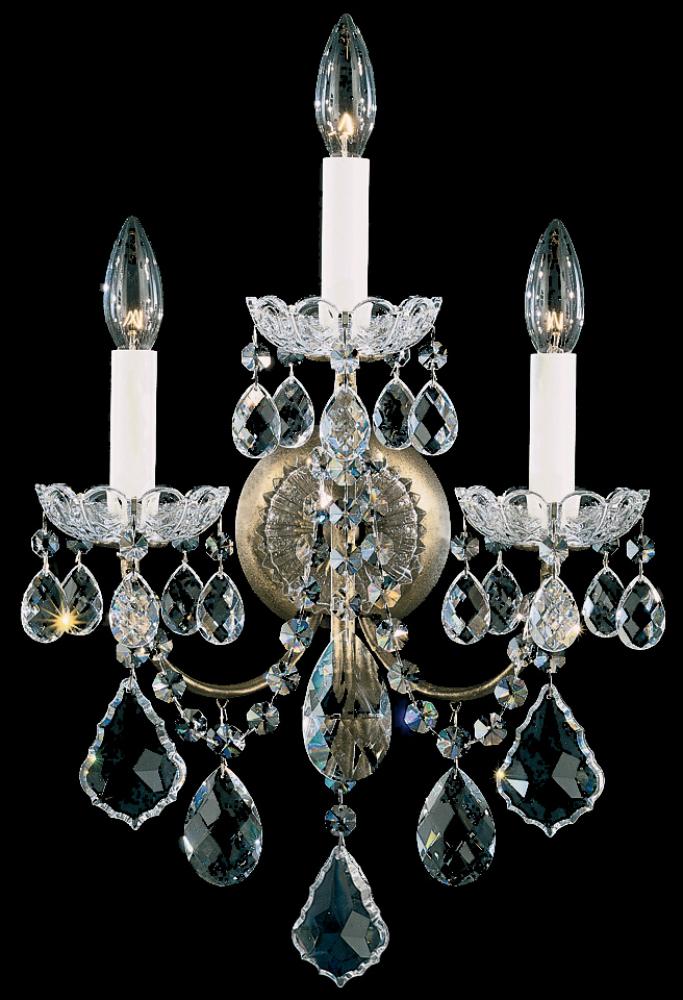 New Orleans 3 Light 120V Wall Sconce in Aurelia with Clear Heritage Handcut Crystal