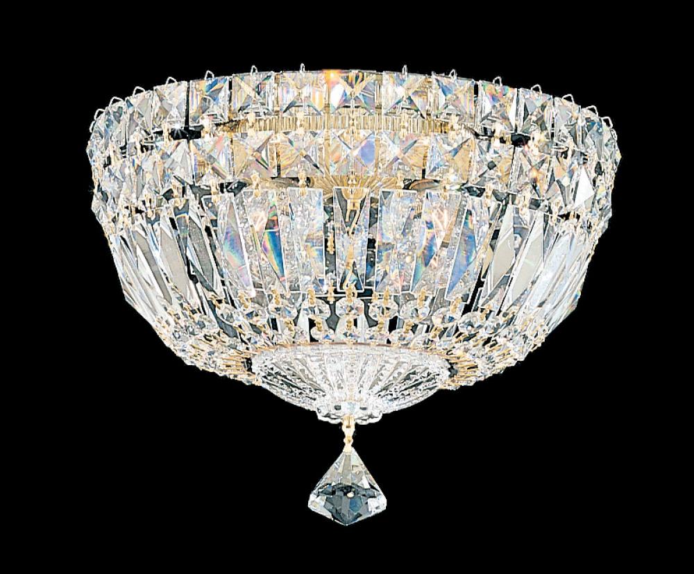 Petit Crystal Deluxe 4 Light 120V Flush Mount in Aurelia with Clear Optic Crystal